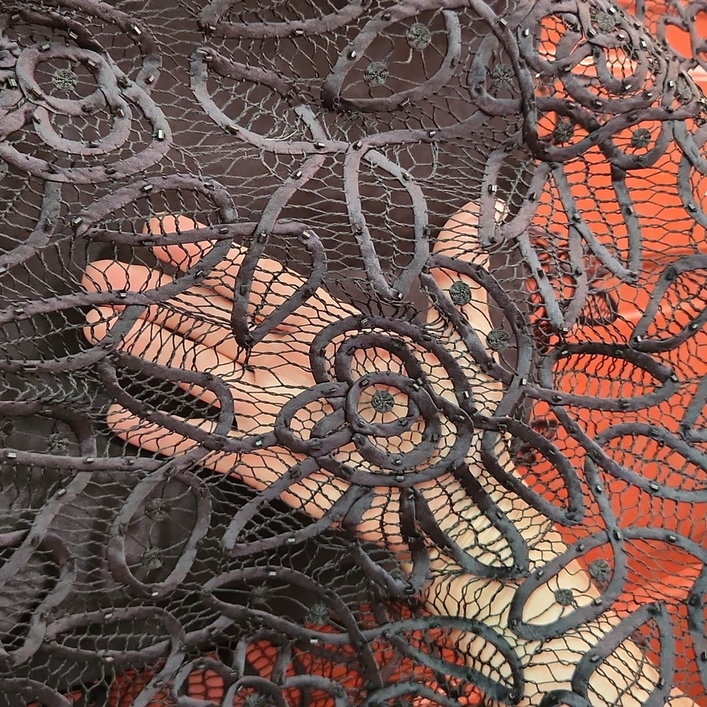 Soulmates Black silk lace evening skirt Size XL